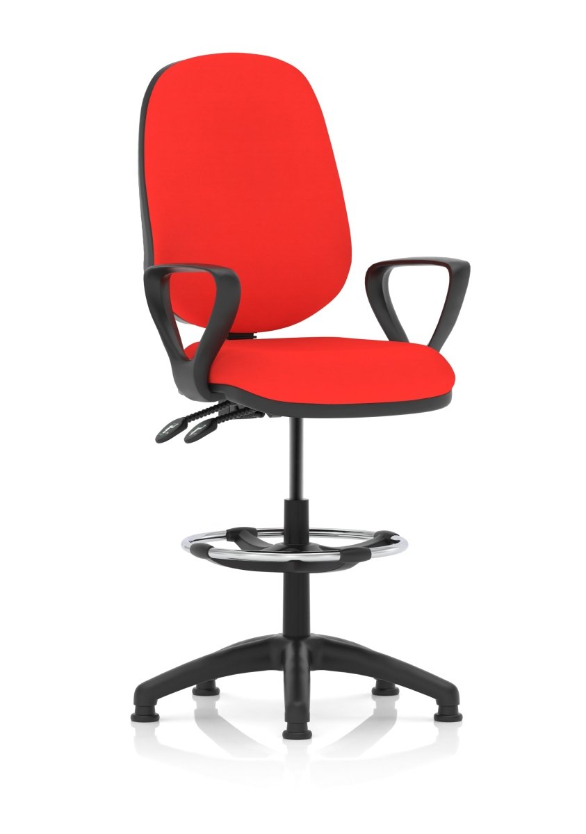 eclipse-plus-ii-operator-chair-with-hi-rise-draughtsman-kit Dynamic  Bespoke Tabasco Orange  Height Adjustable Arms 