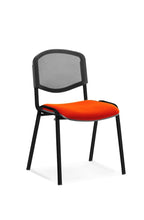 Office furniture iso-stacking-chair Dynamic  Bespoke Senna Yellow Colour Chrome Mesh Back 
