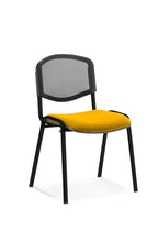 Office furniture iso-stacking-chair Dynamic  Bespoke Ginseng Chilli Colour Chrome Mesh Back 