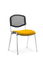 Office furniture iso-stacking-chair Dynamic  Bespoke Maringa Teal Colour Black Mesh Back 