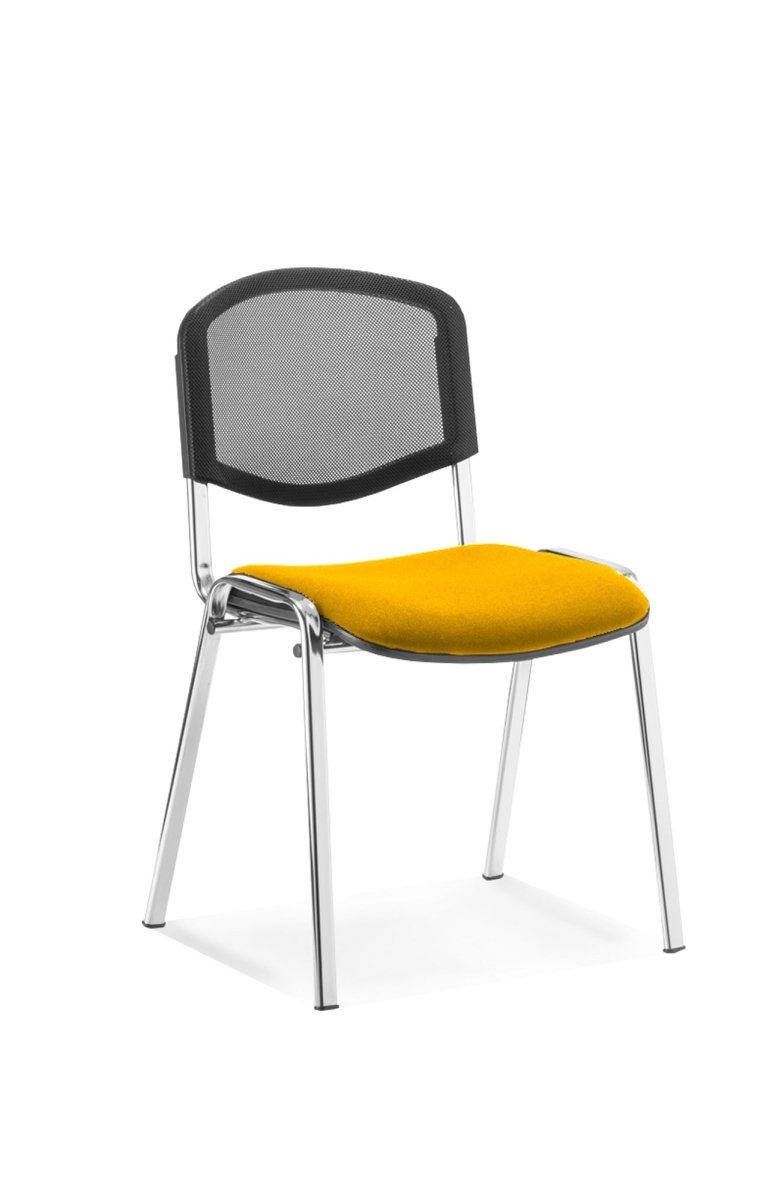 Office furniture iso-stacking-chair Dynamic  Bespoke Maringa Teal Colour Black Mesh Back 