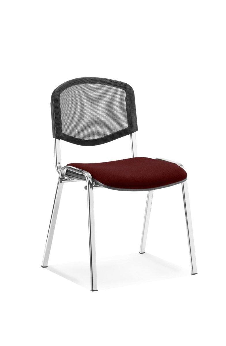 Office furniture iso-stacking-chair Dynamic  Bespoke Tansy Purple Colour Black Mesh Back 