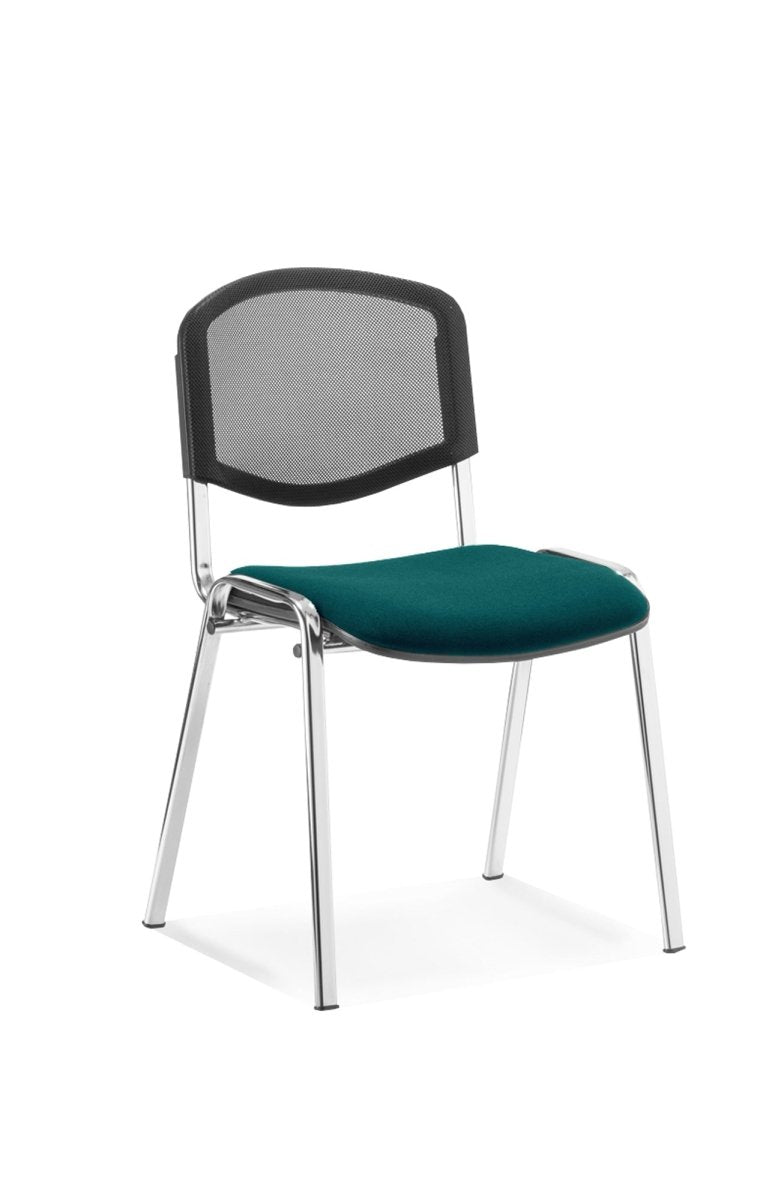 Office furniture iso-stacking-chair Dynamic  Black Colour Chrome Mesh Back 
