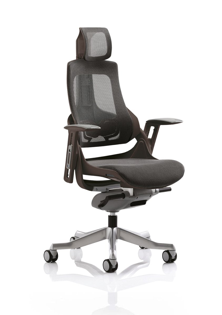 Executive Office Chair Zure High Back Black Shell with Arms Charcoal Mesh Colour Charcoal Mesh 