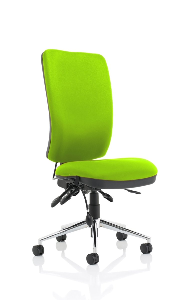 Office furniture chiro-high-back-operator-chair Dynamic  Bespoke Ginseng Chilli  With Height Adjustable Arms Black