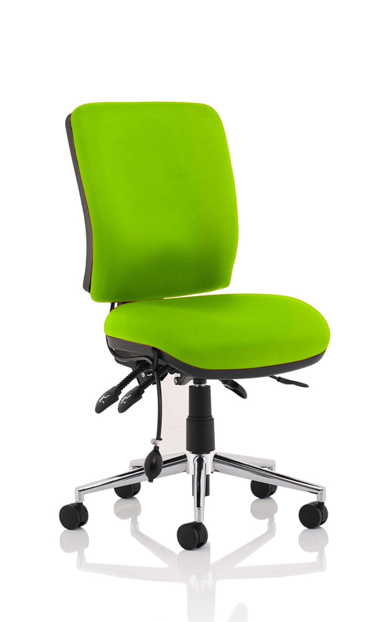 Office furniture chiro-medium-back-operator-chair Dynamic  Bespoke Maringa Teal  With Height Adjustable Arms Black