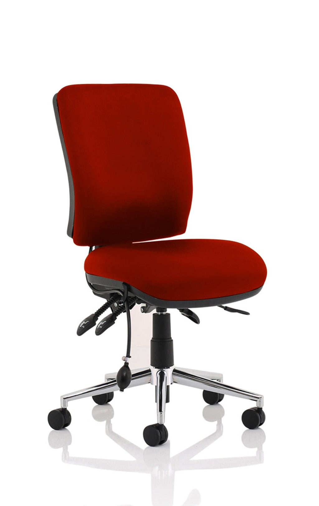 Office furniture chiro-medium-back-operator-chair Dynamic  Bespoke Ginseng Chilli  With Height Adjustable Arms Black
