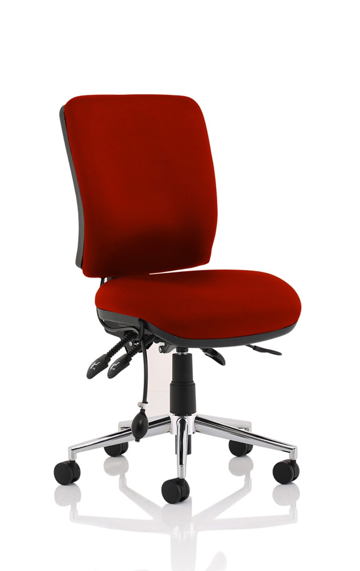 Office furniture chiro-medium-back-operator-chair Dynamic  Bespoke Ginseng Chilli  With Height Adjustable Arms Black
