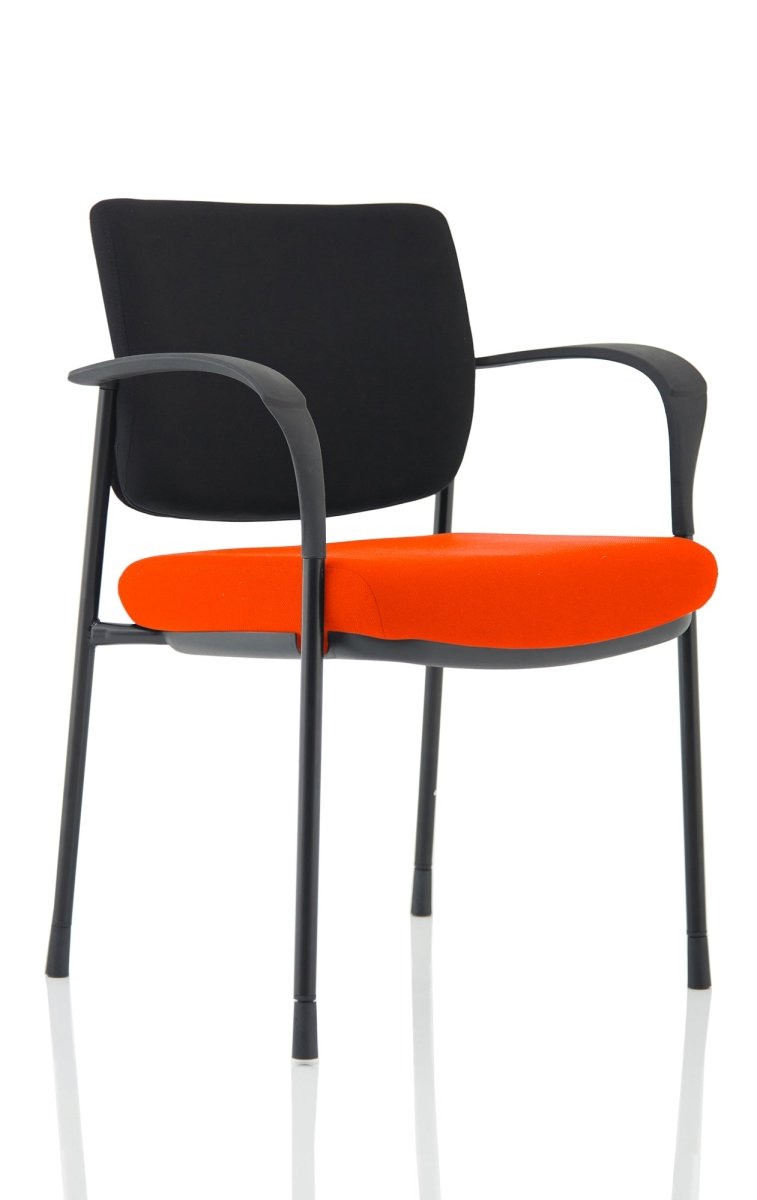 Office furniture brunswick-deluxe-visitor-chair-bespoke Dynamic  Bespoke Tabasco Orange  Black Black Fabric