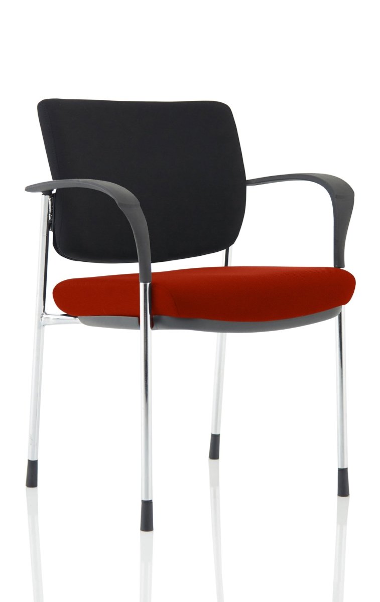 Office furniture brunswick-deluxe-visitor-chair-bespoke Dynamic  Bespoke Ginseng Chilli  Chrome Black Fabric