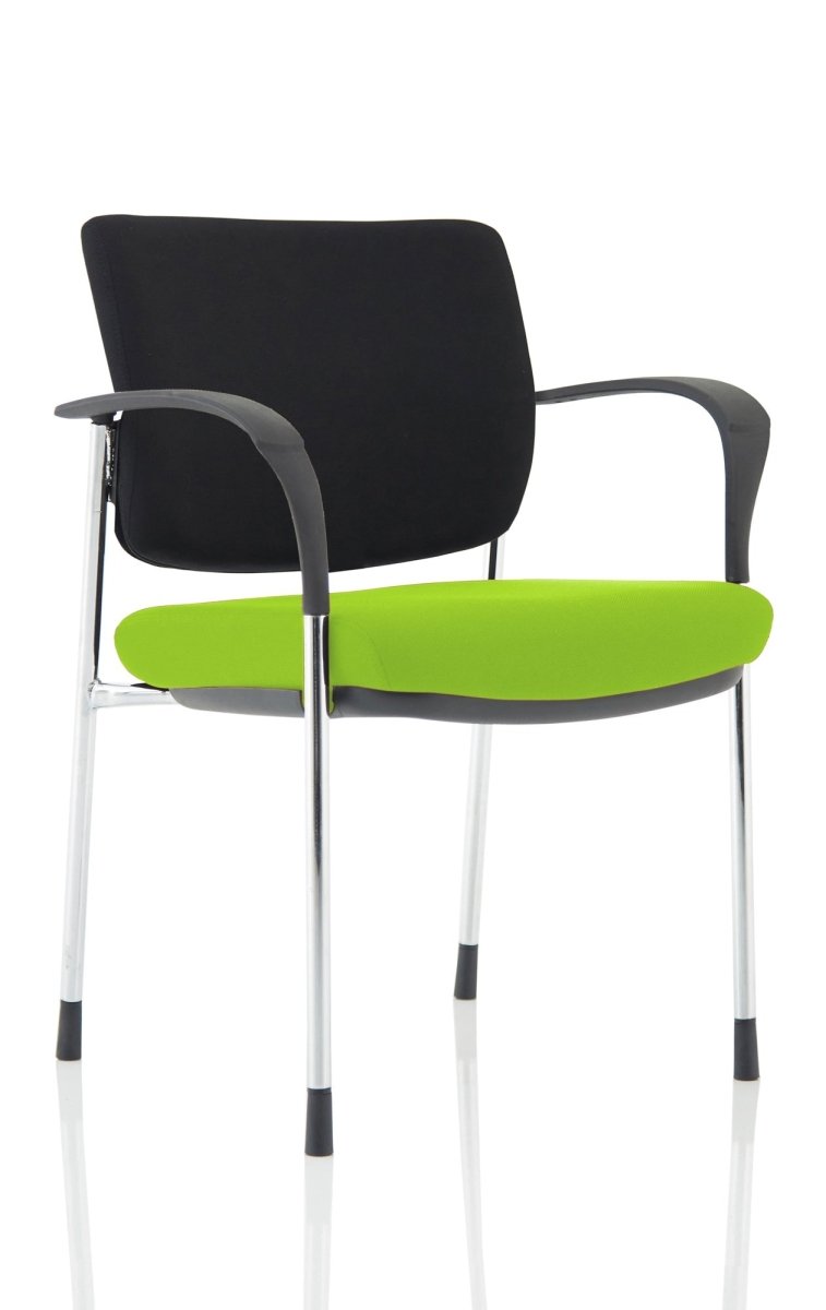 Office furniture brunswick-deluxe-visitor-chair-bespoke Dynamic  Bespoke Myrrh Green  Chrome Black Fabric