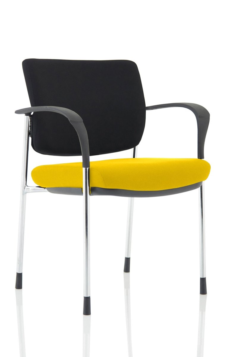 Office furniture brunswick-deluxe-visitor-chair-bespoke Dynamic  Bespoke Senna Yellow  Chrome Black Fabric