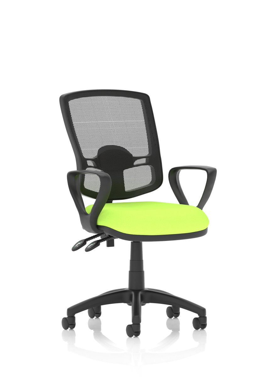 eclipse-plus-ii-deluxe-mesh-back-operator-chair Dynamic  Black Leather  With Height Adjustable Arms No Draughtsman Kit