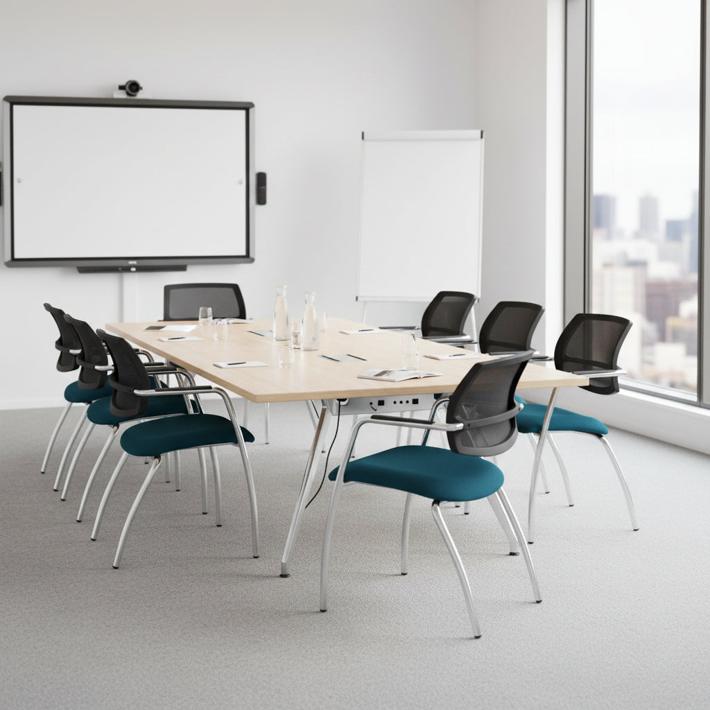 Office furniture swift-straight-leg-visitor-chair Dynamic  Bespoke Stevia Blue   