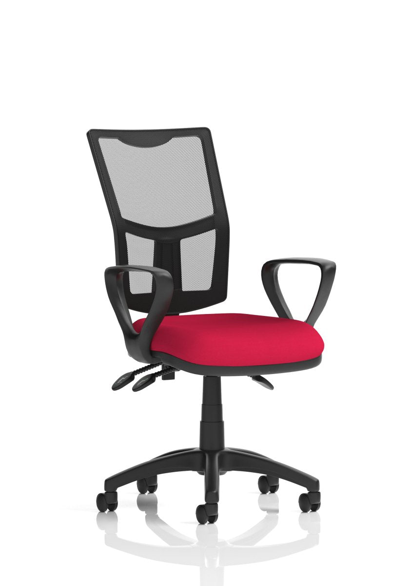 Office furniture eclipse-plus-iii-mesh-back-operator-chair Dynamic  Bespoke Myrrh Green  With Loop Arms 