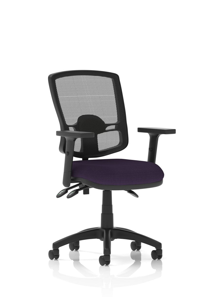 Office furniture eclipse-plus-iii-deluxe-mesh-back-operator-chair Dynamic  Bespoke Stevia Blue  With Loop Arms 