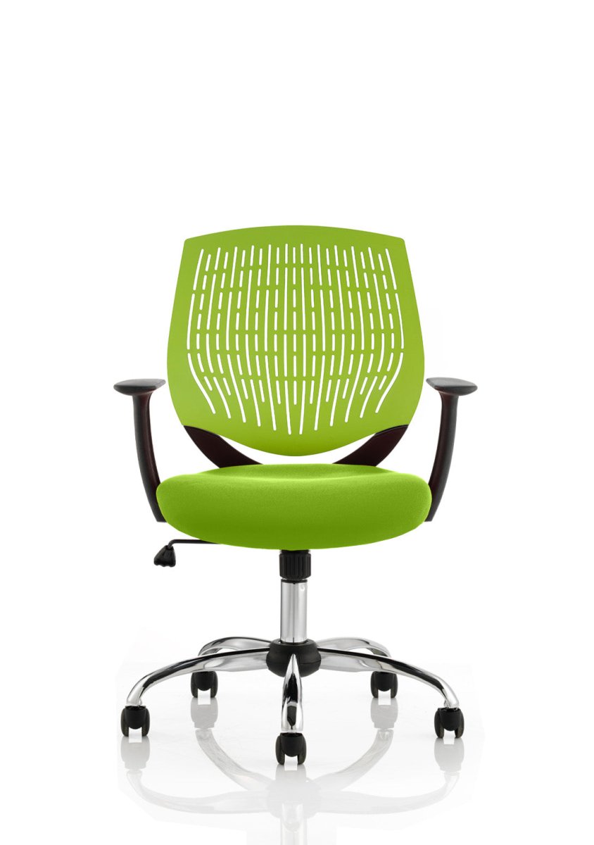 Office furniture dura-operator-chair Dynamic  White  Bespoke Myrrh Green With Arms