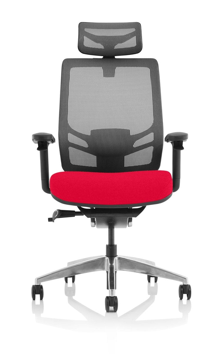 Office furniture ergo-click Dynamic  Mesh & Bespoke Ginseng Chilli Fabric  No headrest 