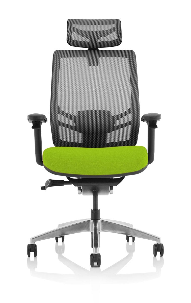 Office furniture ergo-click Dynamic  Mesh & Bespoke Tansy Purple Fabric  With Headrest 