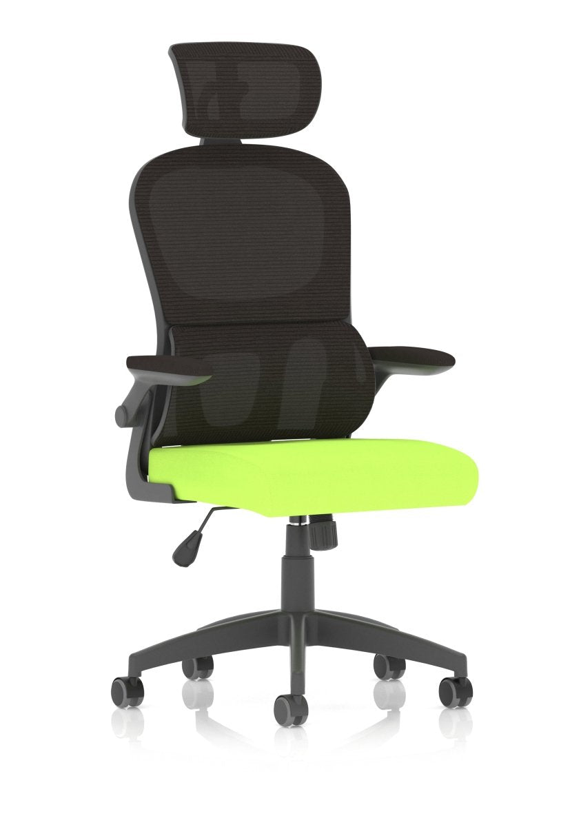 Office furniture iris-task-operator-mesh-back-fabric-seat-with-headrest Dynamic   Colour