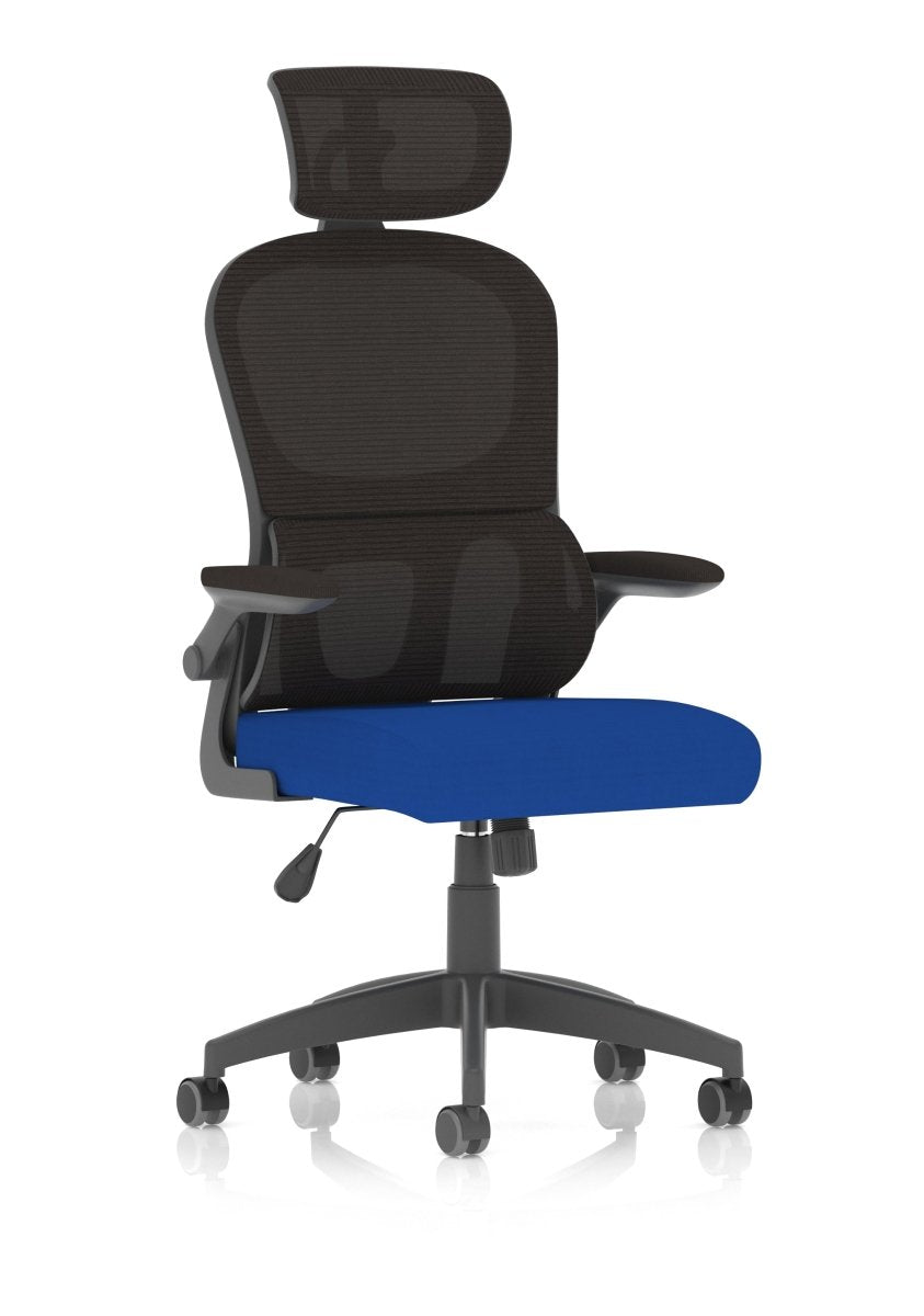 Office furniture iris-task-operator-mesh-back-fabric-seat-with-headrest Dynamic   Colour