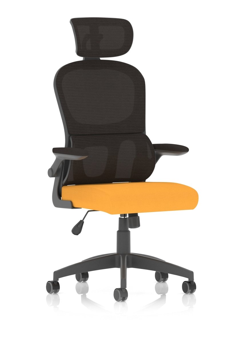 Office furniture iris-task-operator-mesh-back-fabric-seat-with-headrest Dynamic   Colour