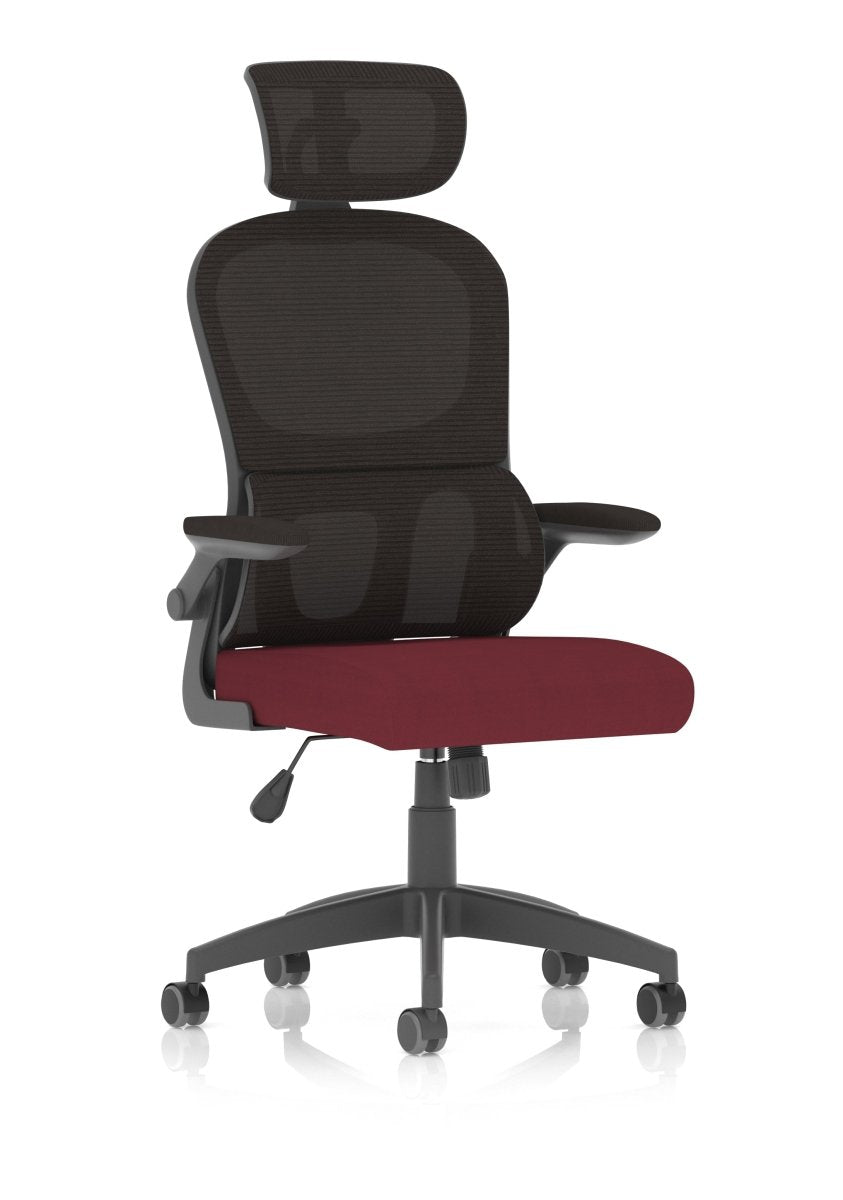 Office furniture iris-task-operator-mesh-back-fabric-seat-with-headrest Dynamic   Colour