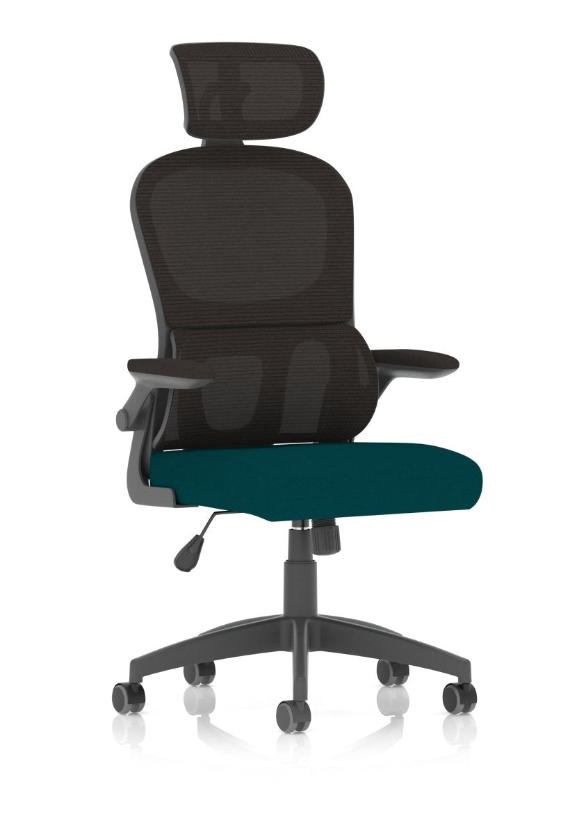 Office furniture iris-task-operator-mesh-back-fabric-seat-with-headrest Dynamic   Colour