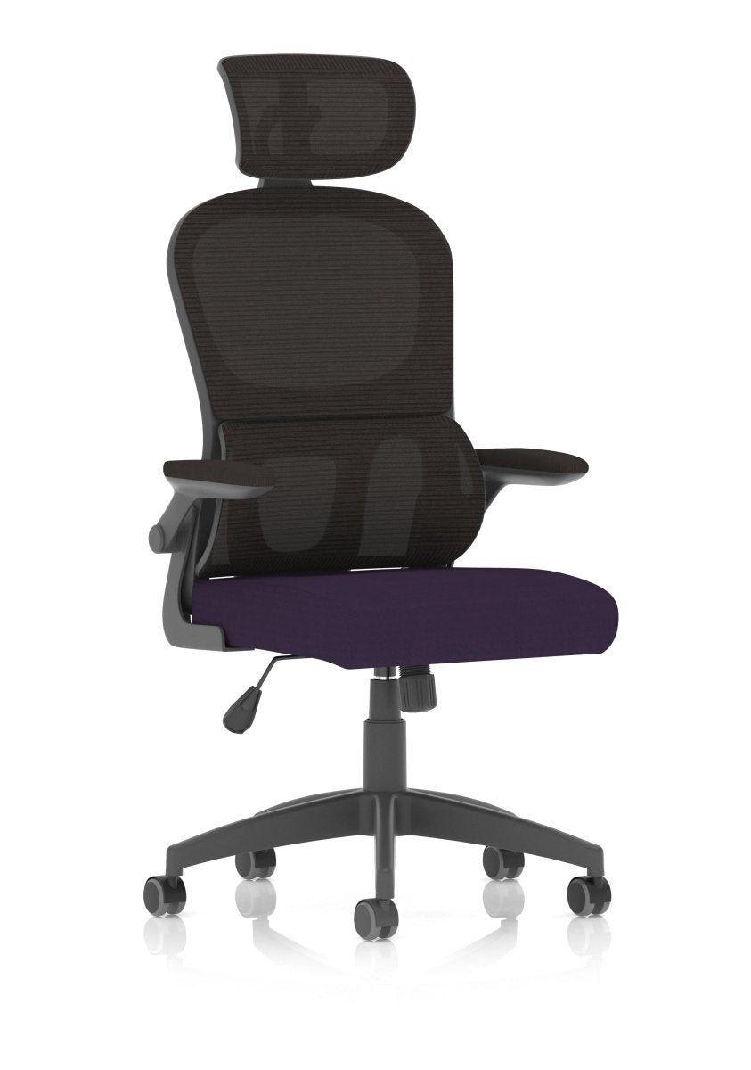 Office furniture iris-task-operator-mesh-back-fabric-seat-with-headrest Dynamic   Colour