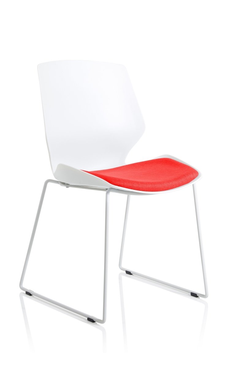 Office furniture florence-sled-white-frame-fabric-seat-visitor-chair Dynamic   Colour Bespoke Tansy Purple