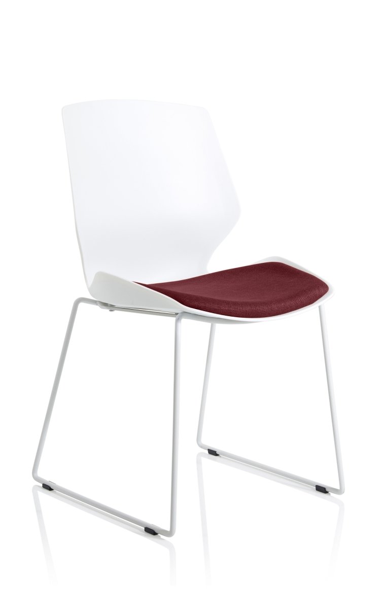 Office furniture florence-sled-white-frame-fabric-seat-visitor-chair Dynamic   Colour
