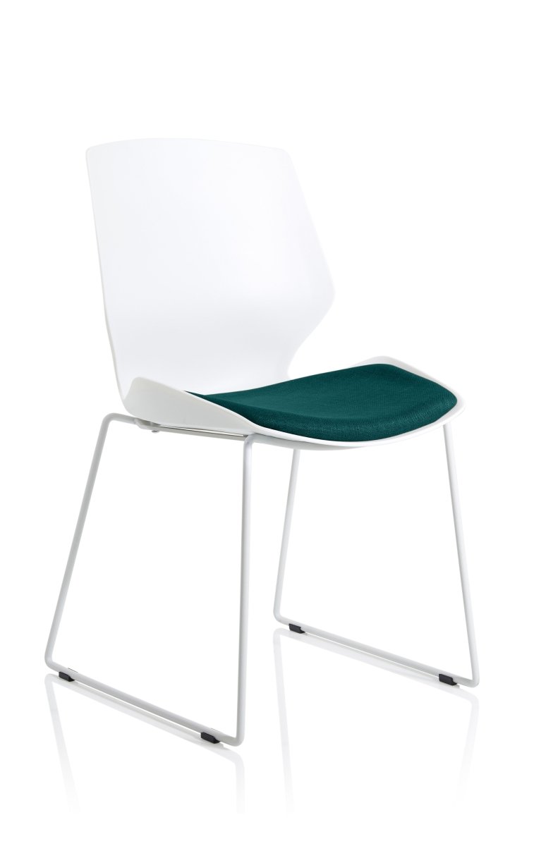 Office furniture florence-sled-white-frame-fabric-seat-visitor-chair Dynamic   Colour