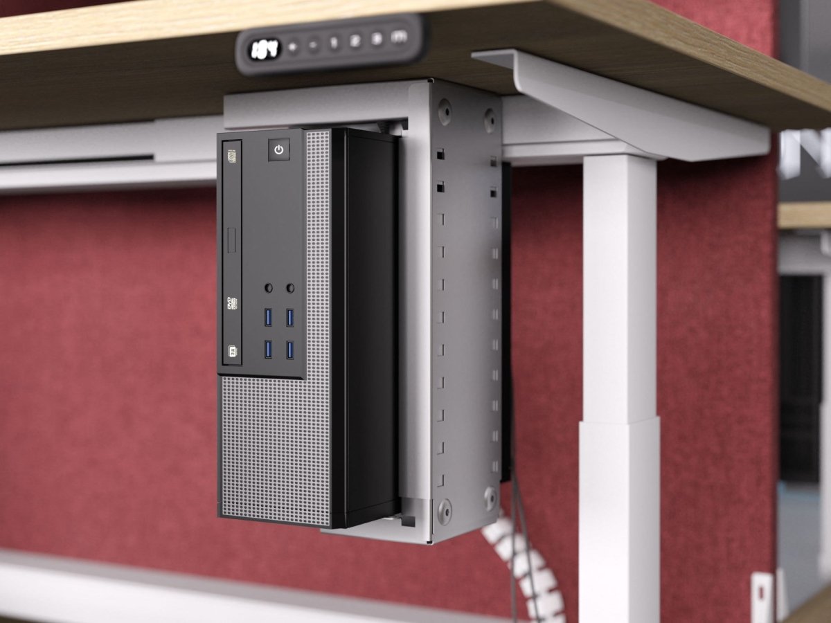 CPU Holder Fully adjustable - White 1 Office Furniture and Home Remote Working