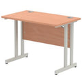 Office Desk Impulse 100cm Straight Desk Cantilever Leg Silver Colour Beech 