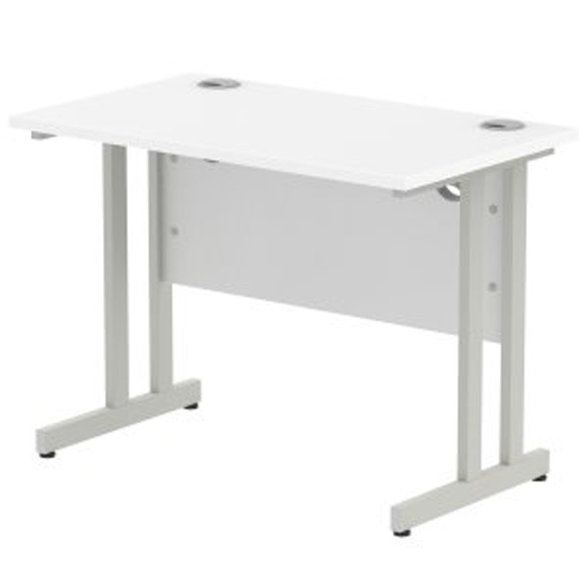 Office furniture impulse-100mm-straight-desk-cantilever-leg Dynamic  Silver Colour White 