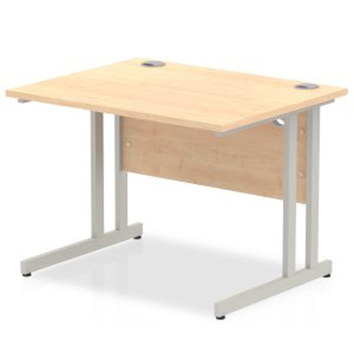 Office furniture impulse-100mm-straight-desk-cantilever-leg Dynamic  Silver Colour Maple 