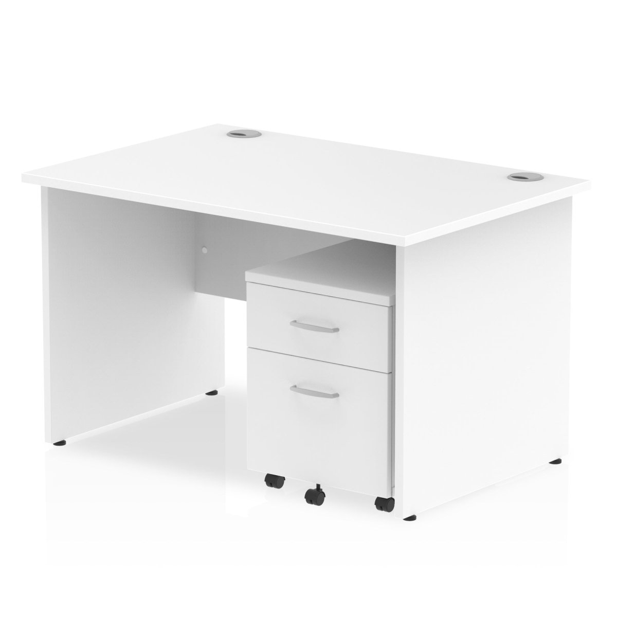 Office furniture impulse-panel-end-straight-desk-with-mobile-pedestal Dynamic  White Desk Colour 120 Wide