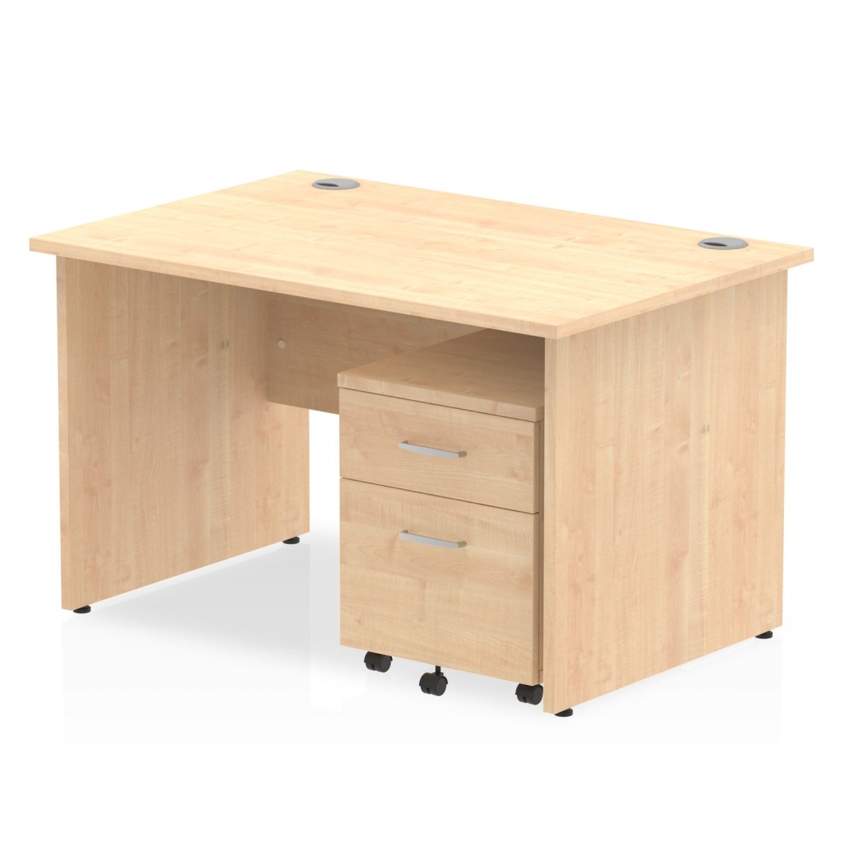 Office furniture impulse-panel-end-straight-desk-with-mobile-pedestal Dynamic  Maple Desk Colour 120 Wide