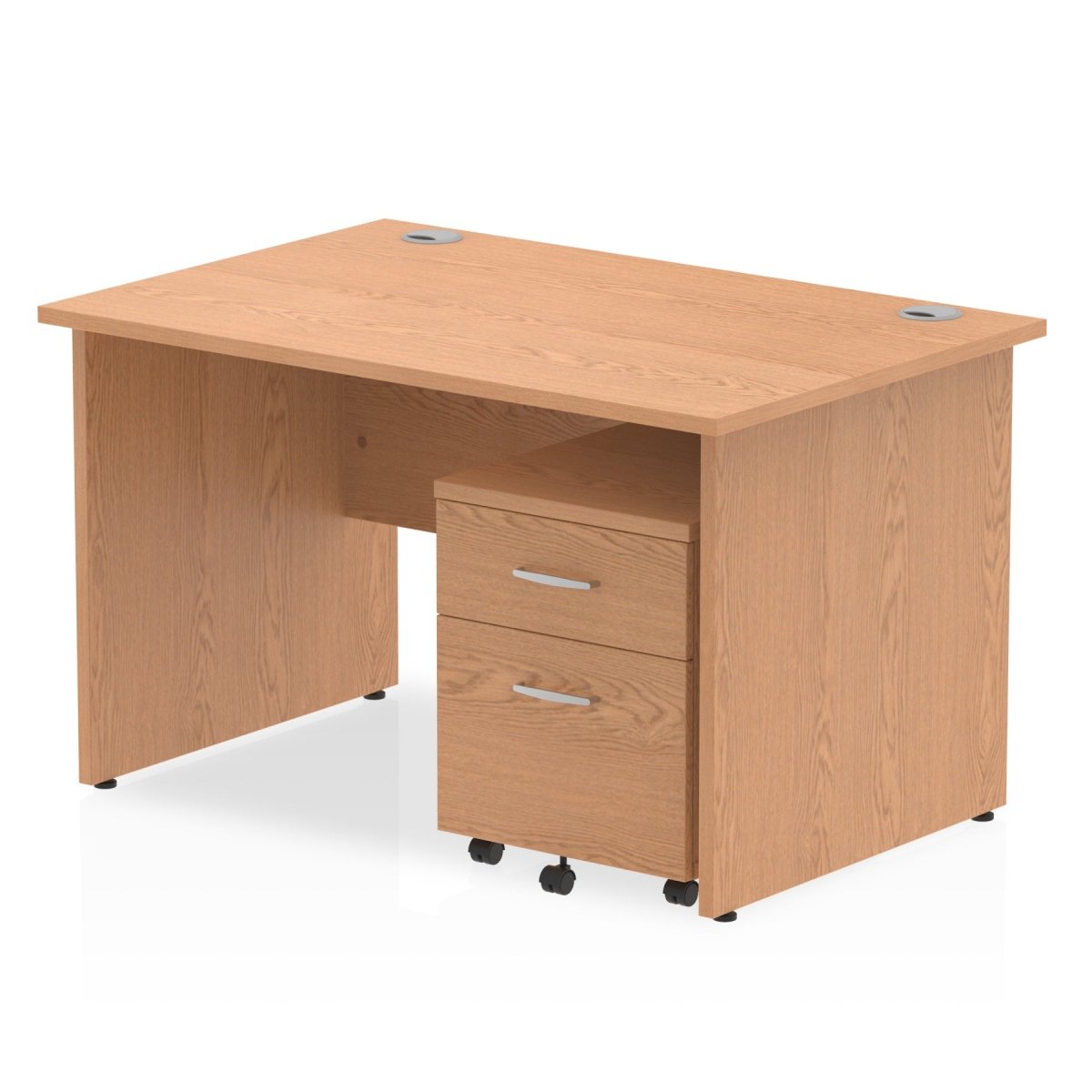 Office furniture impulse-panel-end-straight-desk-with-mobile-pedestal Dynamic  Oak Desk Colour 120 Wide