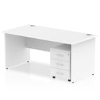 Office furniture impulse-panel-end-straight-desk-with-mobile-pedestal Dynamic  White Desk Colour 180 Wide