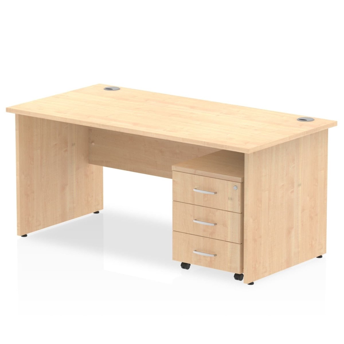 Office furniture impulse-panel-end-straight-desk-with-mobile-pedestal Dynamic  Maple Desk Colour 180 Wide