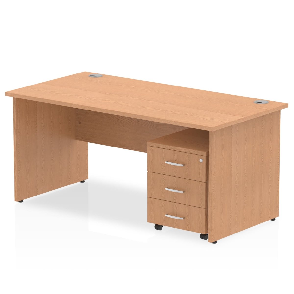 Office furniture impulse-panel-end-straight-desk-with-mobile-pedestal Dynamic  Oak Desk Colour 180 Wide