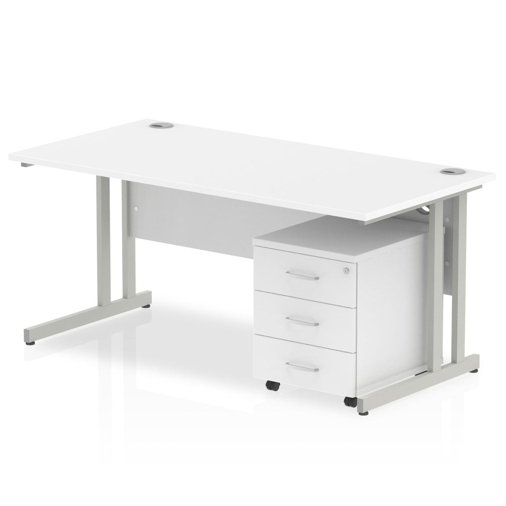 Office furniture impulse-120cm-cantilever-straight-desk-with-mobile-pedestal Dynamic  Grey Oak 3 Drawer   White