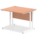 Office furniture impulse-100mm-straight-desk-cantilever-leg Dynamic  White Colour Beech 