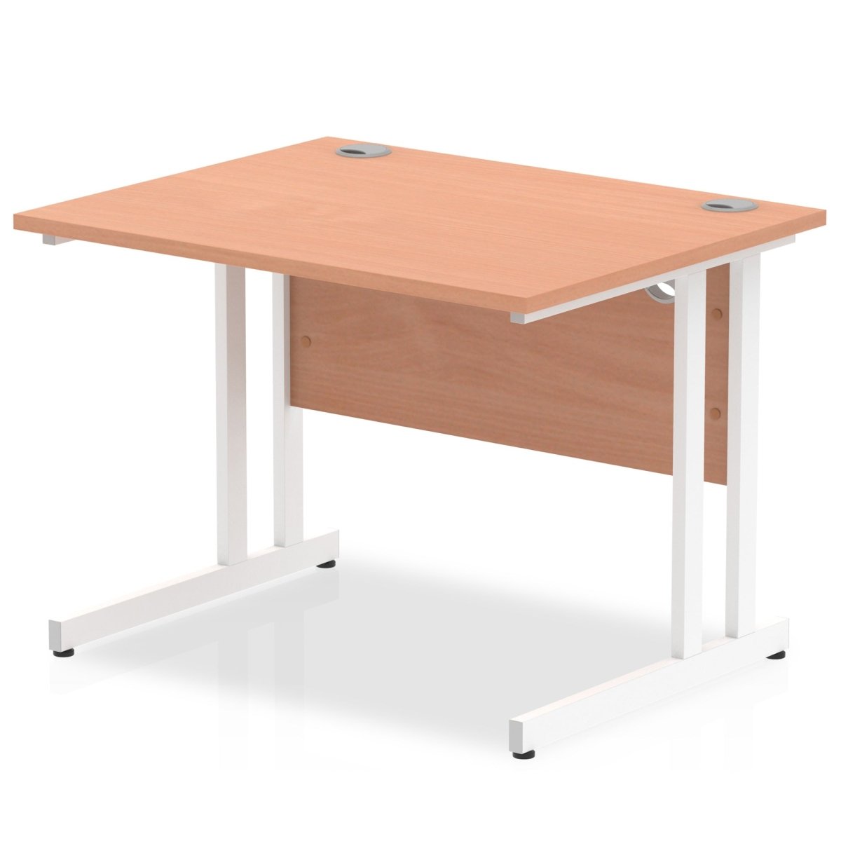 Office furniture impulse-100mm-straight-desk-cantilever-leg Dynamic  White Colour Beech 