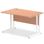 Office furniture impulse-120mm-straight-desk-cantilever-leg Dynamic  White Colour Beech 