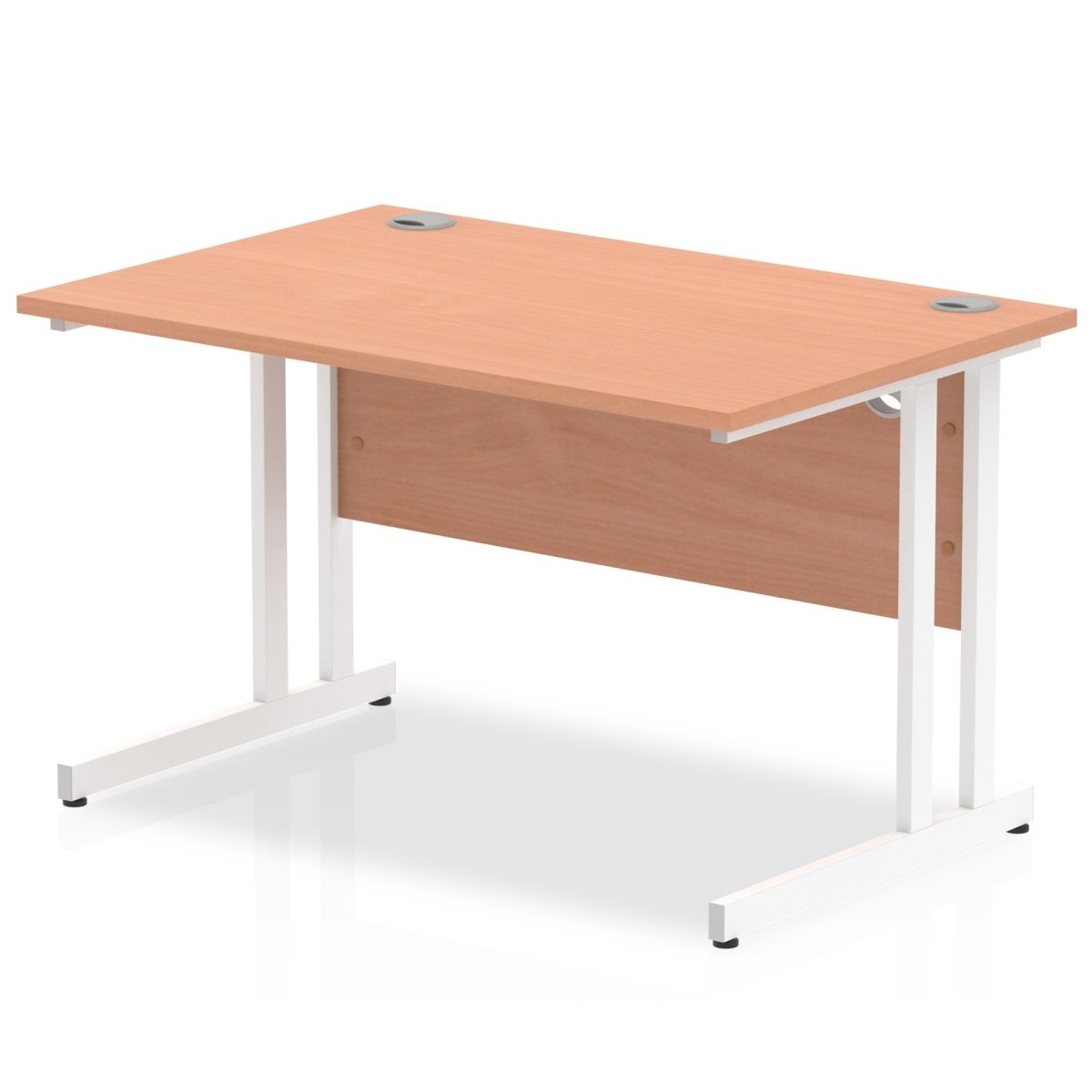 Office furniture impulse-120mm-straight-desk-cantilever-leg Dynamic  White Colour Beech 