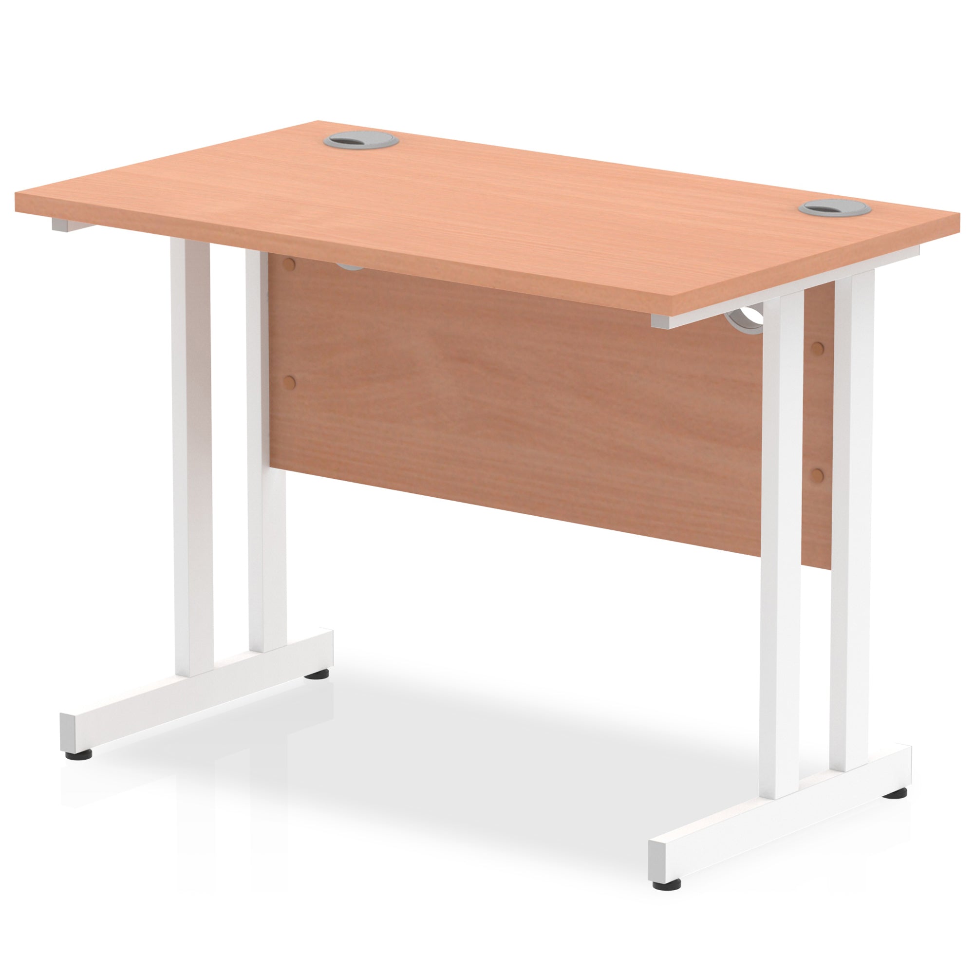 Office furniture impulse-100mm-slimline-desk-cantilever-leg Dynamic  White Colour Beech 