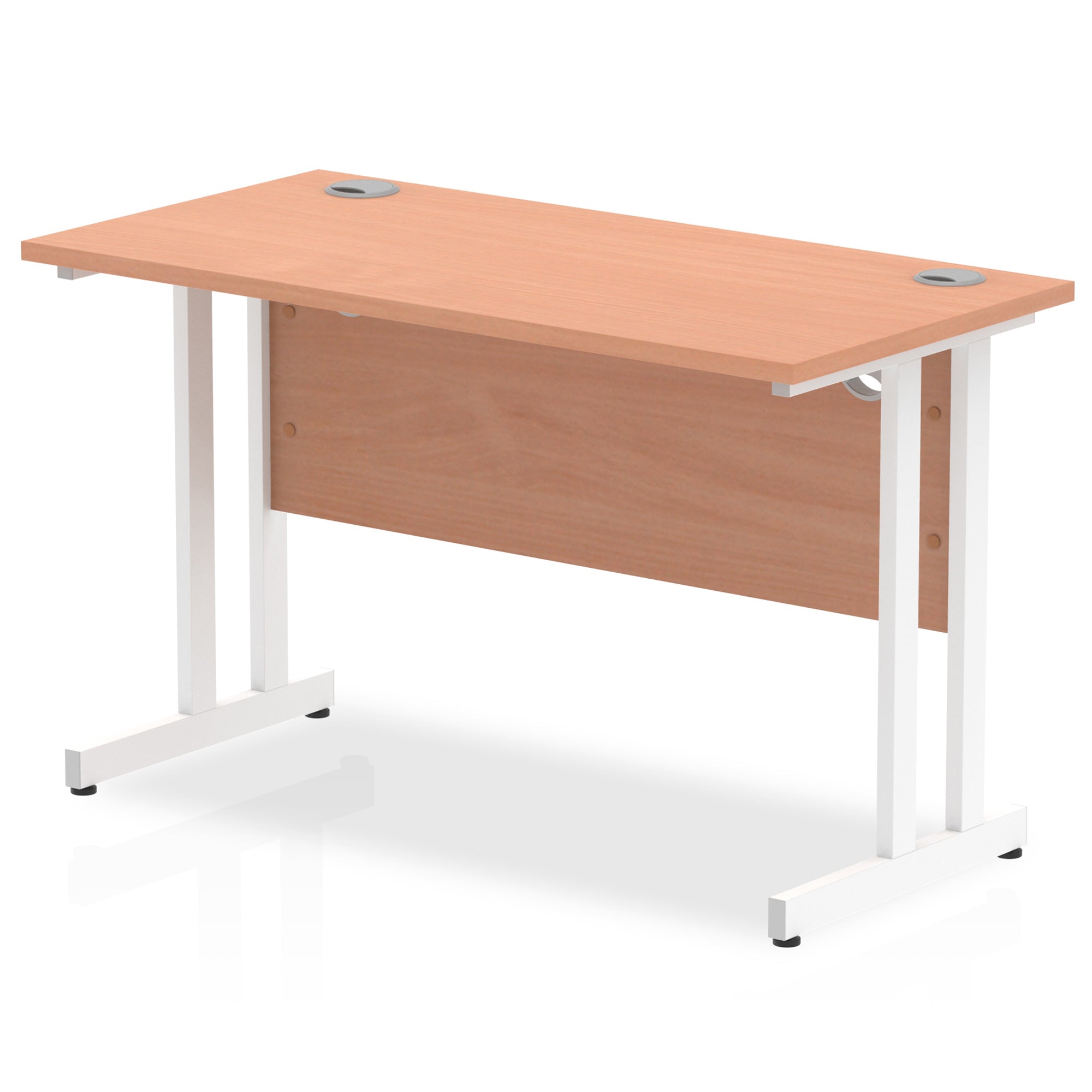 Office furniture impulse-120mm-slimline-desk-cantilever-leg Dynamic  White Colour Beech 