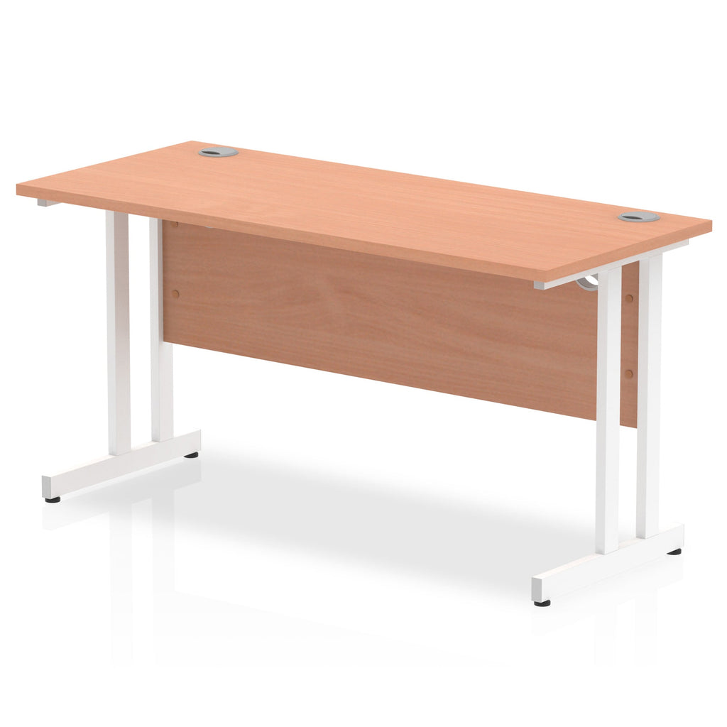 Office furniture impulse-140mm-slimline-desk-cantilever-leg Dynamic  White Colour Beech 